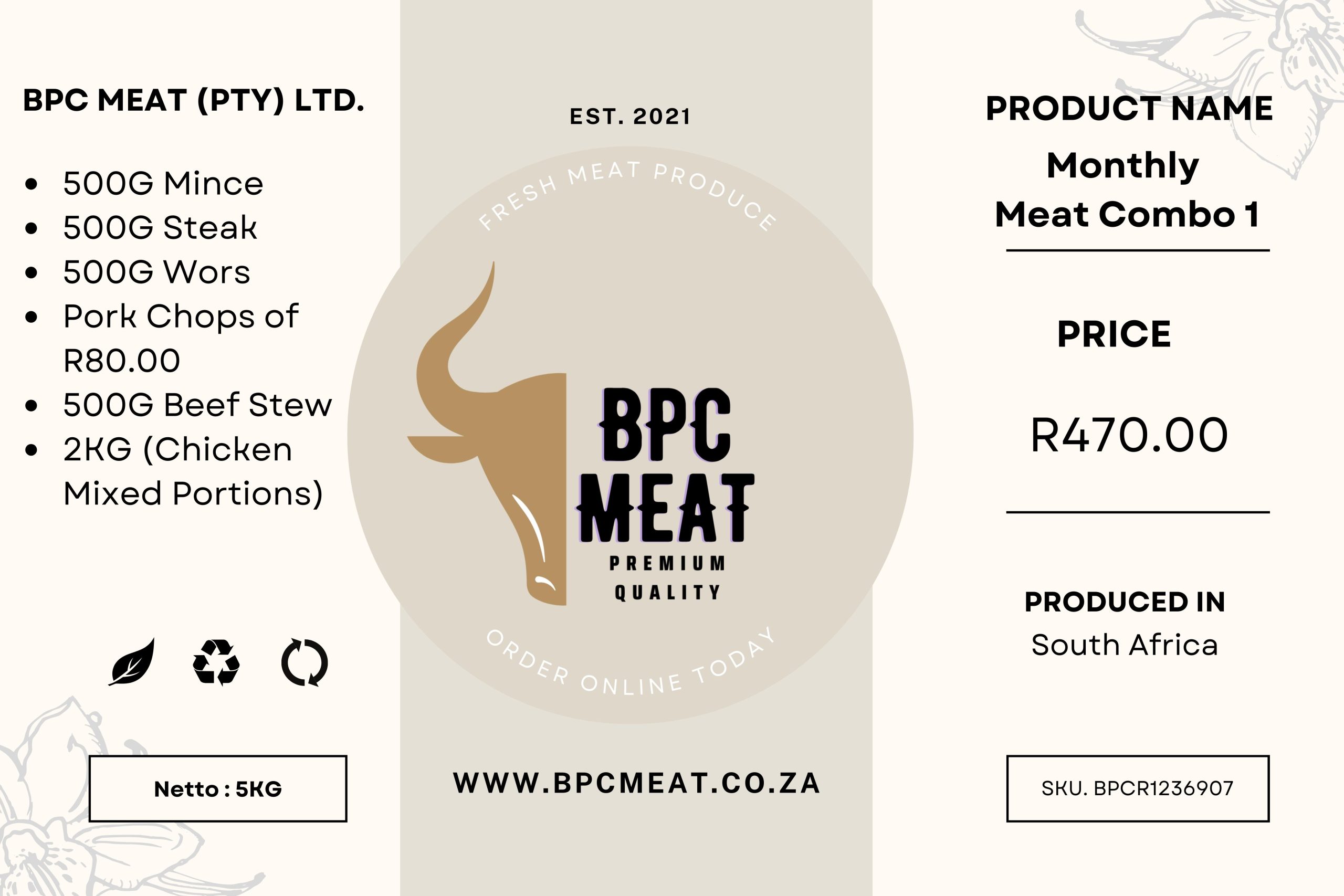 Monthly Meat Combo 1 – R470.00